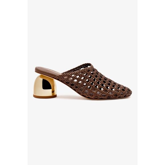 Larroude Dew Drop Macrame Mule In Leather Heels - 6.5 - Picture 1 of 6